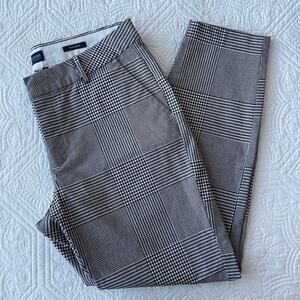 Dockers Slim Ankle Pants White Black Plaid Houndstooth 8